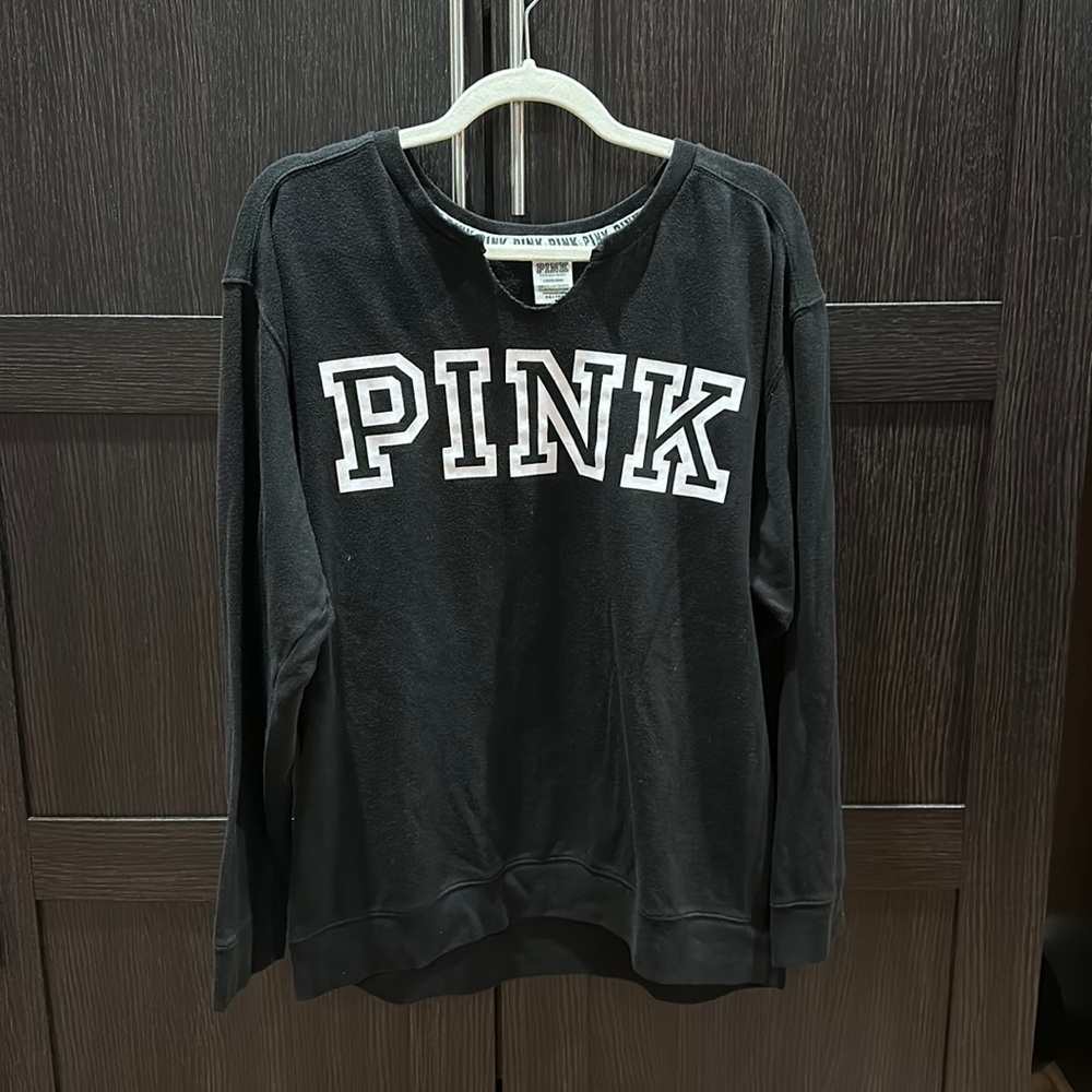 PINK VS sweatshirt black LG crewneck